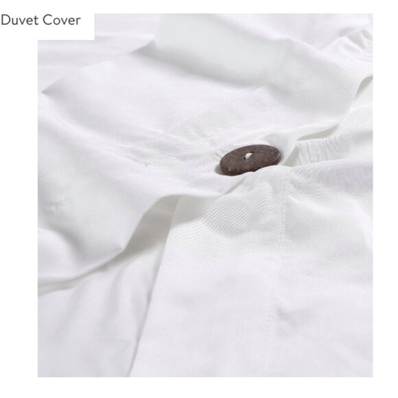 Sunday Citizen Natural Premium Bamboo Duvet Cover White - Picture 3 of 4
